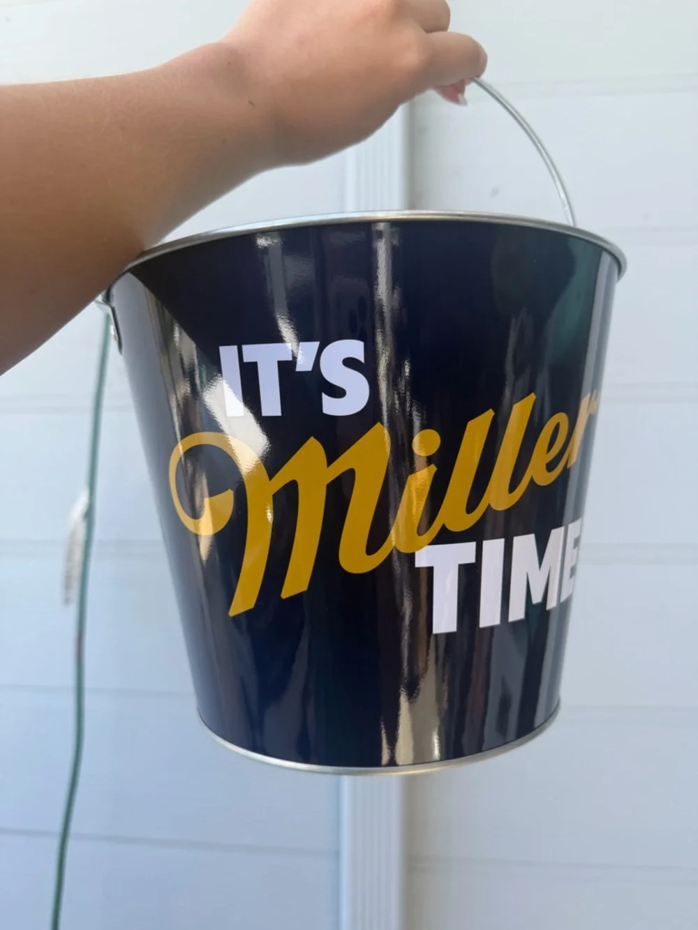 Miller Lite White Metal Party Bucket